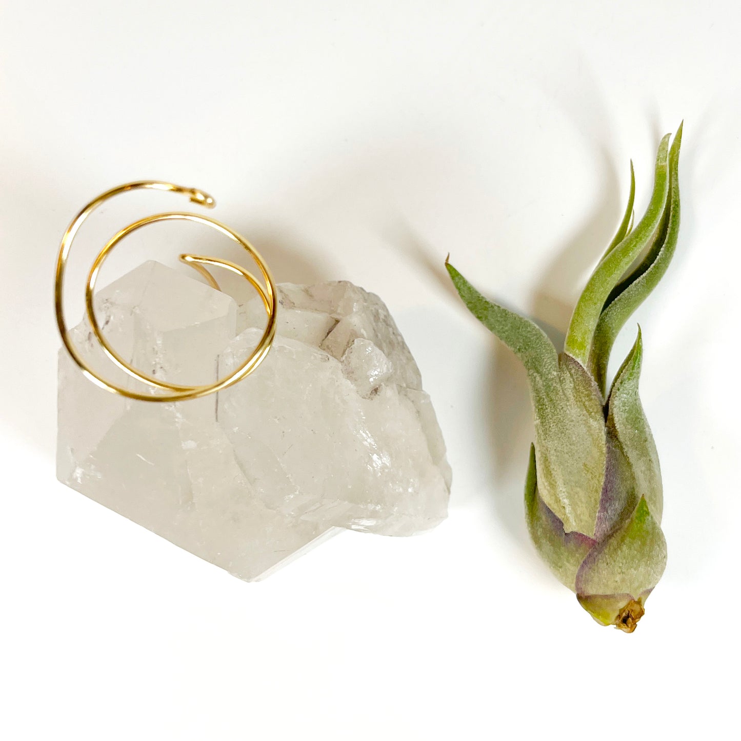 Standing Clear Quartz Crystal with Point - Unique Crystal Air Plant Holder