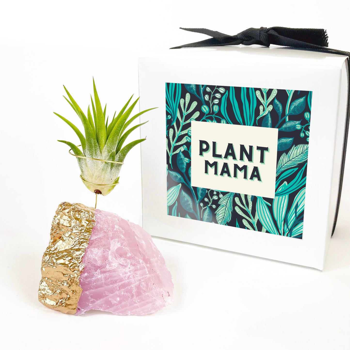 Mother's Day Gift - Gold Dipped Rose Quartz Air Plant Holder