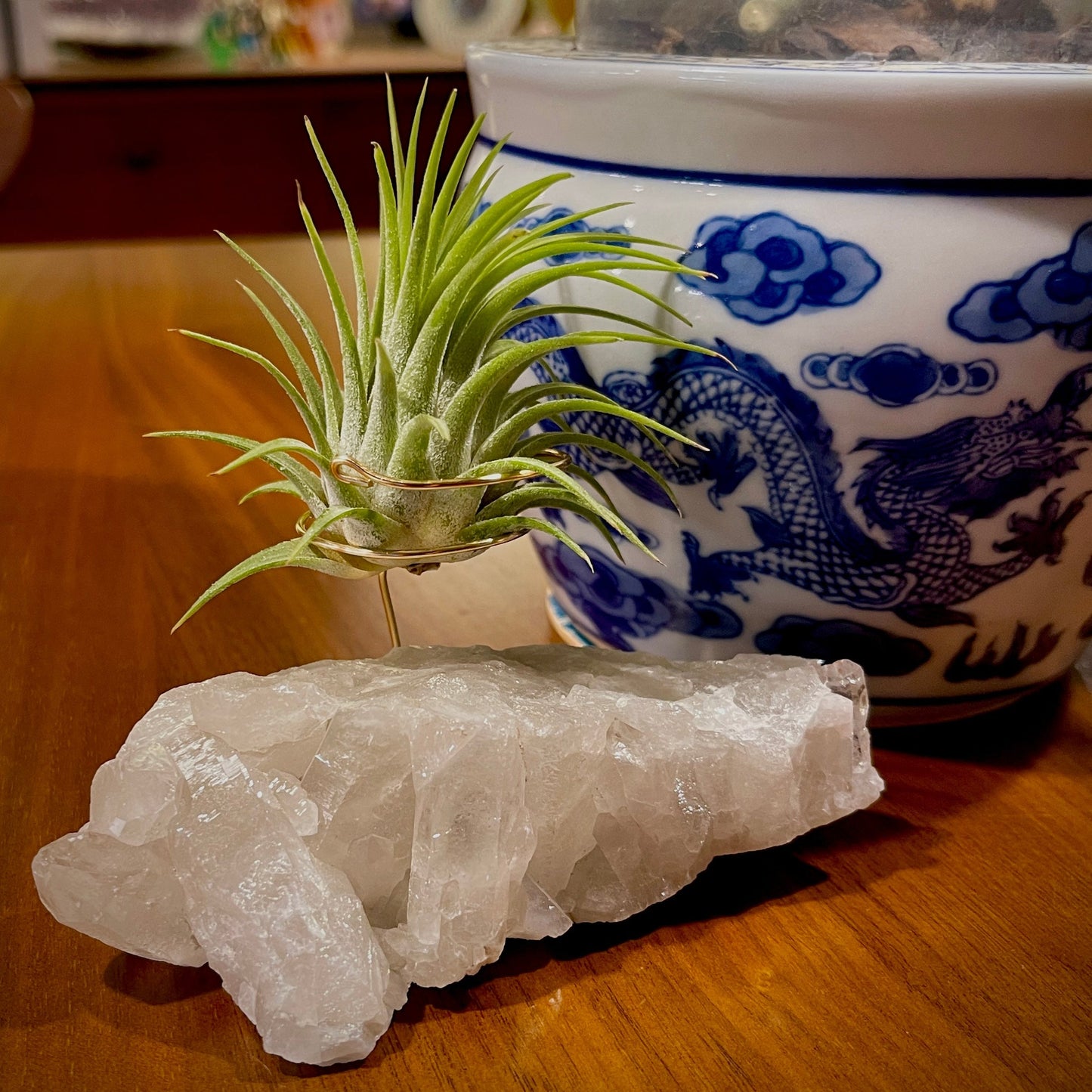 Clear Quartz Crystal Air Plant Holder
