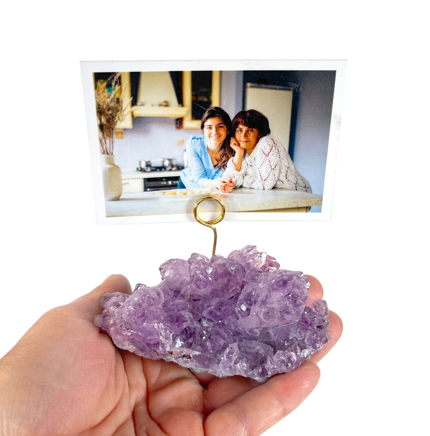 One-of-a-Kind Amethyst Crystal Picture Holder for Home or Office