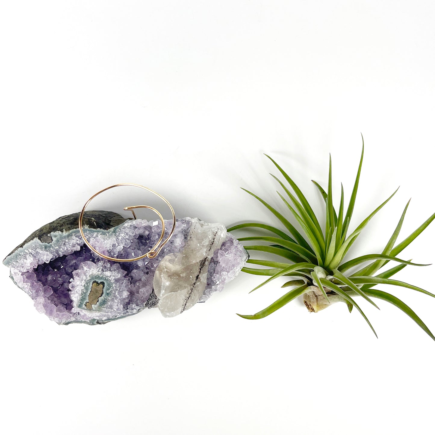One-of-a-Kind Air Plant Holder made from Large Amethyst Crystal Stalactite with Eye Detail