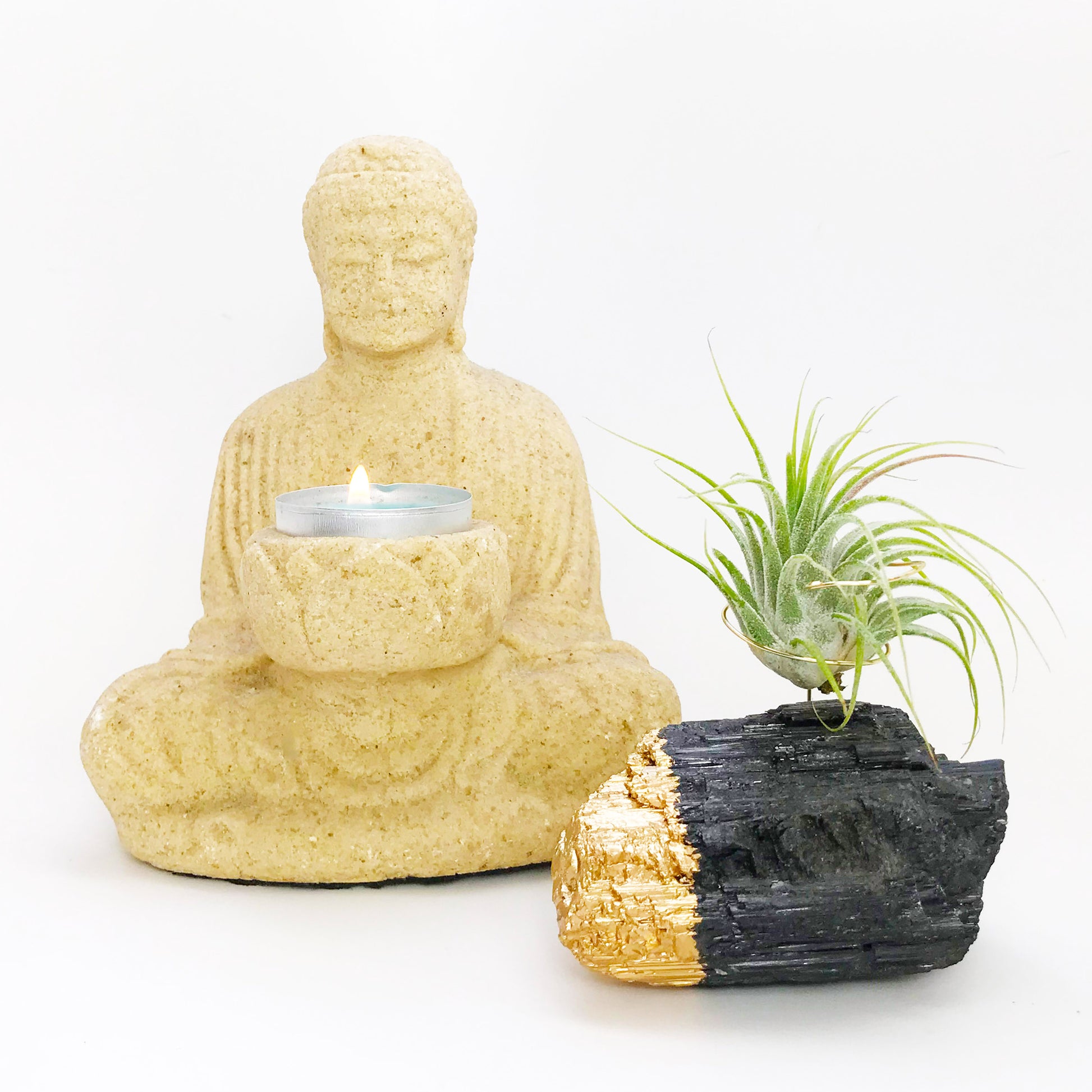 air plant holders amazon Gold-Dipped Black Tourmaline Air Plant Holder – Rock n Air Studio