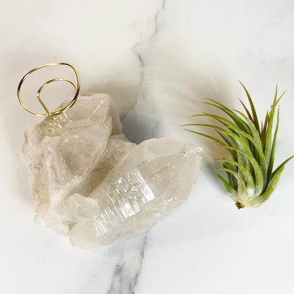 Large Clear Quartz Crystal with Points - Air Plant Holder for Plant and Crystal Lovers