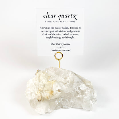 Unique Picture Holder or Photo Stand for Home or Office - Raw Clear Quartz Crystal