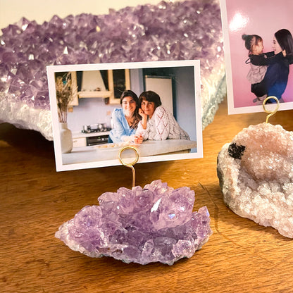 One-of-a-Kind Amethyst Crystal Picture Holder for Home or Office