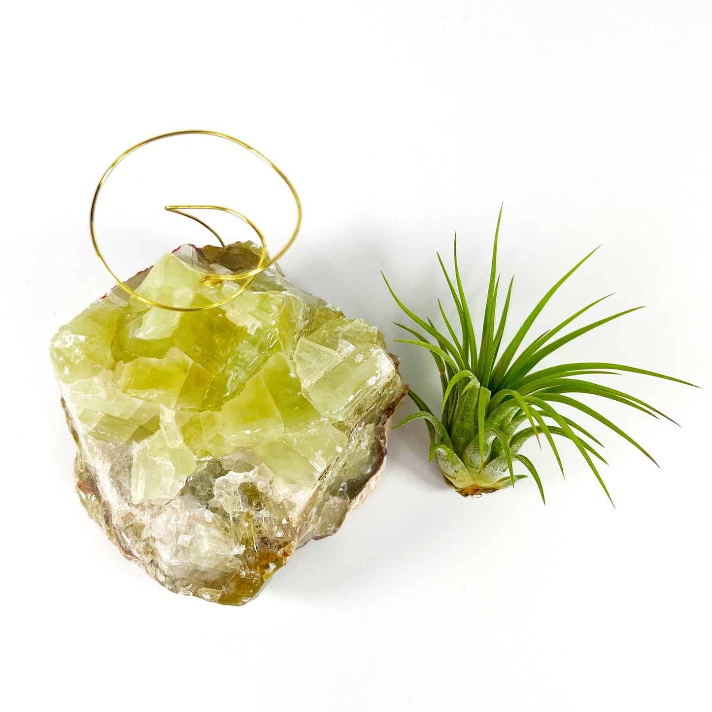 One-of-a-kind Green Calcite Air Plant Holder