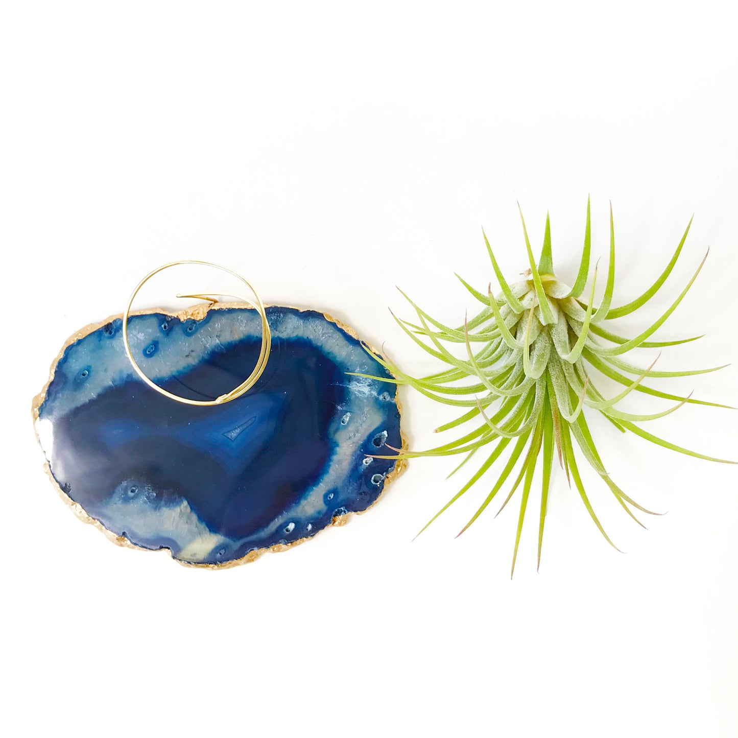 Blue Agate Crystal Air Plant Holder