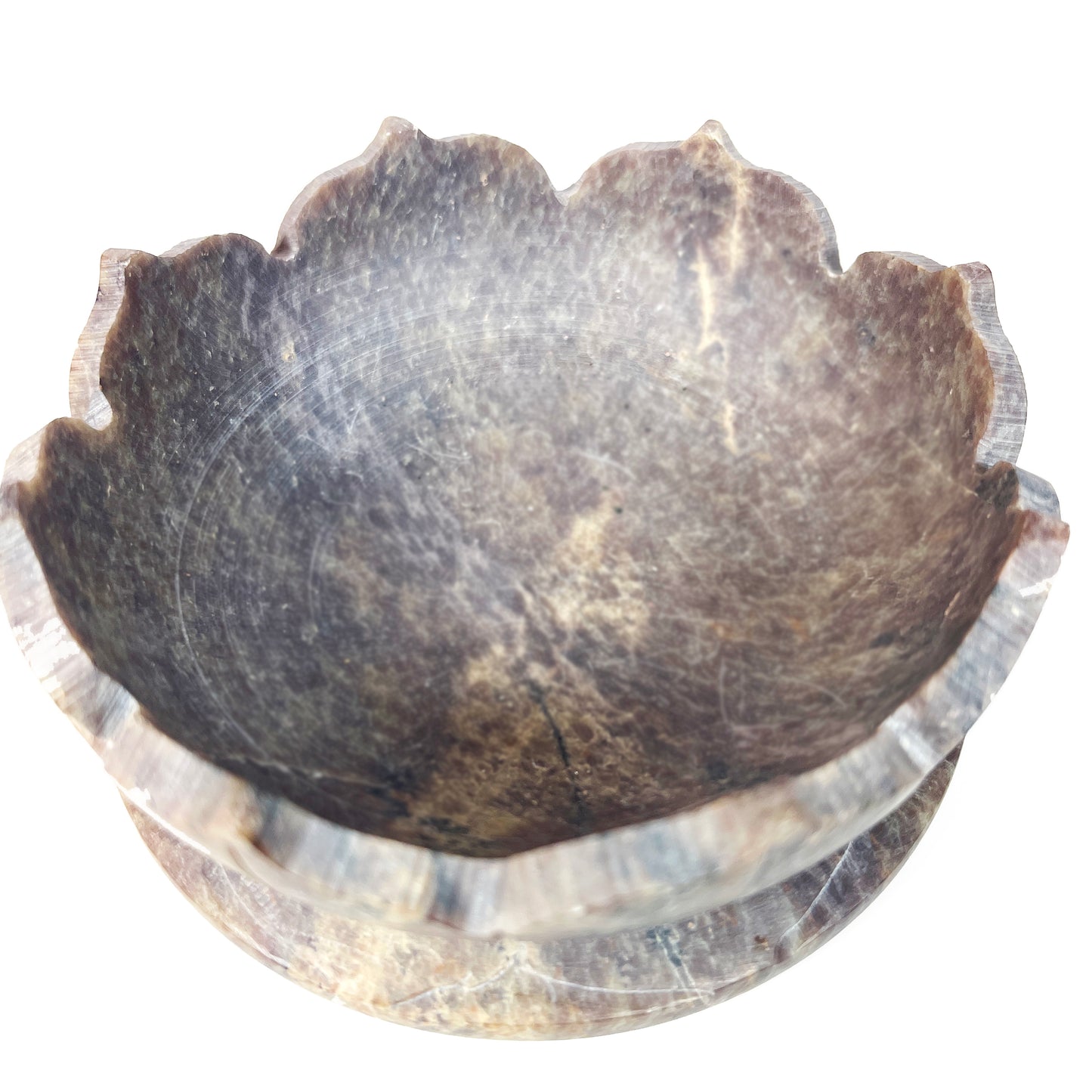 Sympathy Gift - Lotus Carved Marble Decorative Bowl Air Plant Display with Crystals, Includes Air Plant, Amethyst, Citrine, Rose Quartz