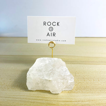Raw Clear Quartz Crystal -Unique Polaroid/Instax Photo Holder for Home or Office