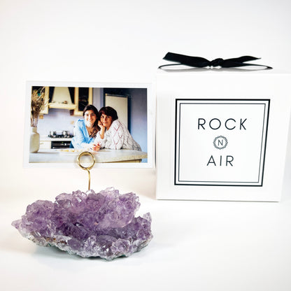 One-of-a-Kind Amethyst Crystal Picture Holder for Home or Office