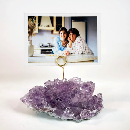 One-of-a-Kind Amethyst Crystal Picture Holder for Home or Office