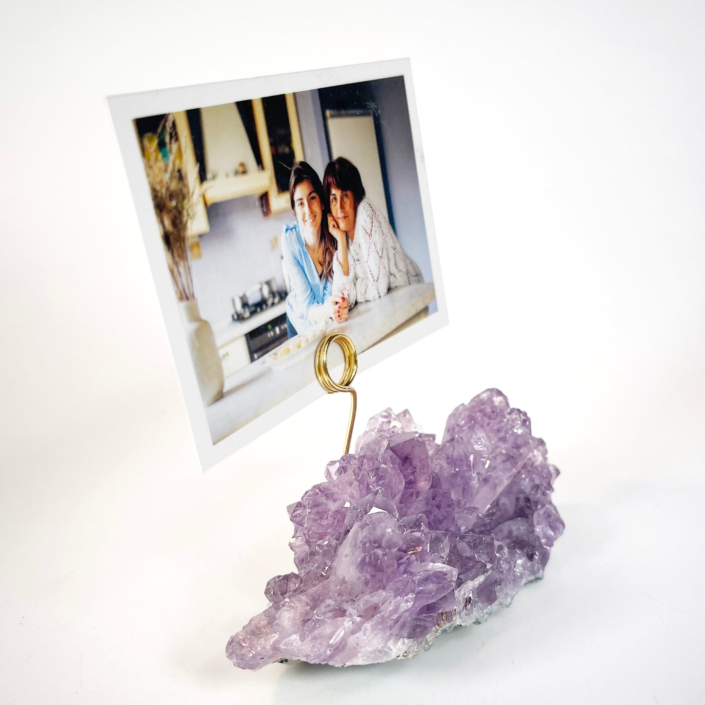 One-of-a-Kind Amethyst Crystal Picture Holder for Home or Office