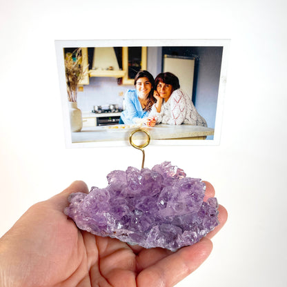 One-of-a-Kind Amethyst Crystal Picture Holder for Home or Office