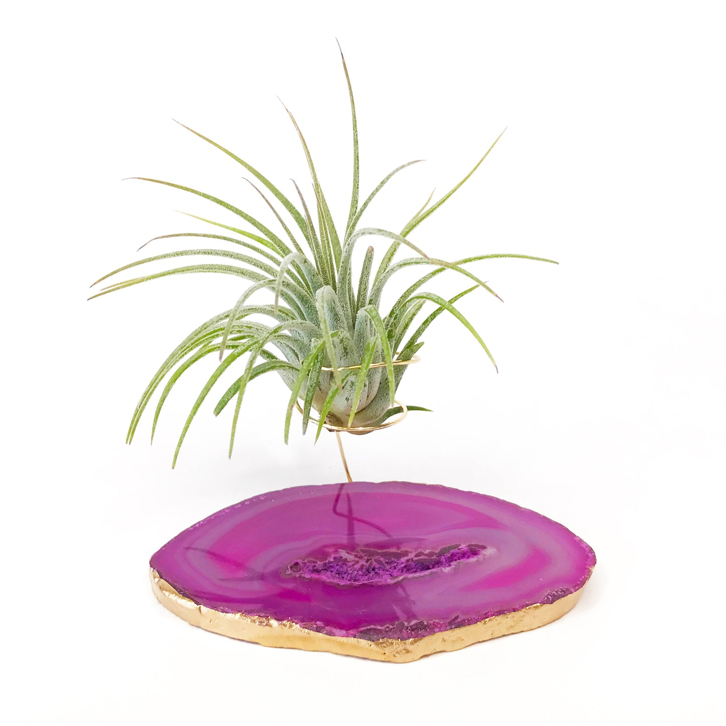 Sympathy Gift - Pink Agate Crystal Air Plant Holder