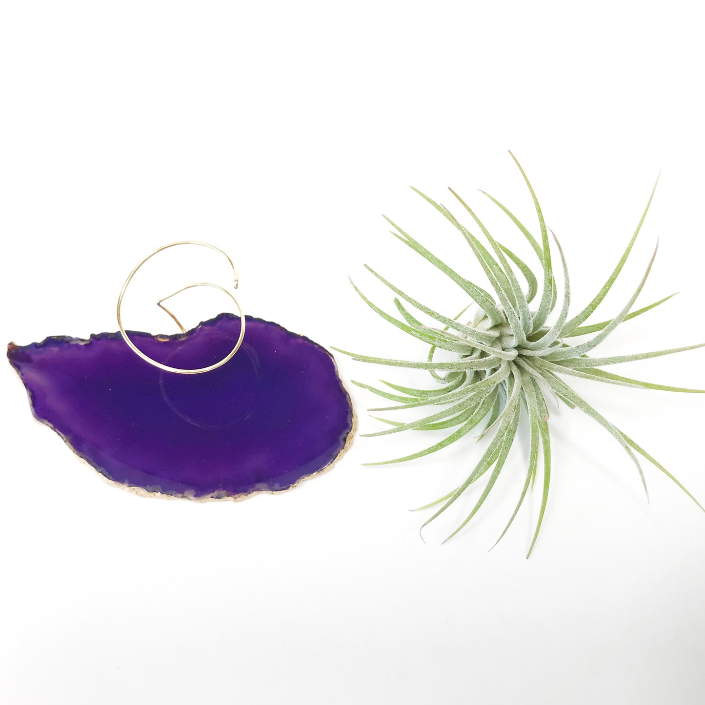 Purple Agate Crystal Air Plant Holder