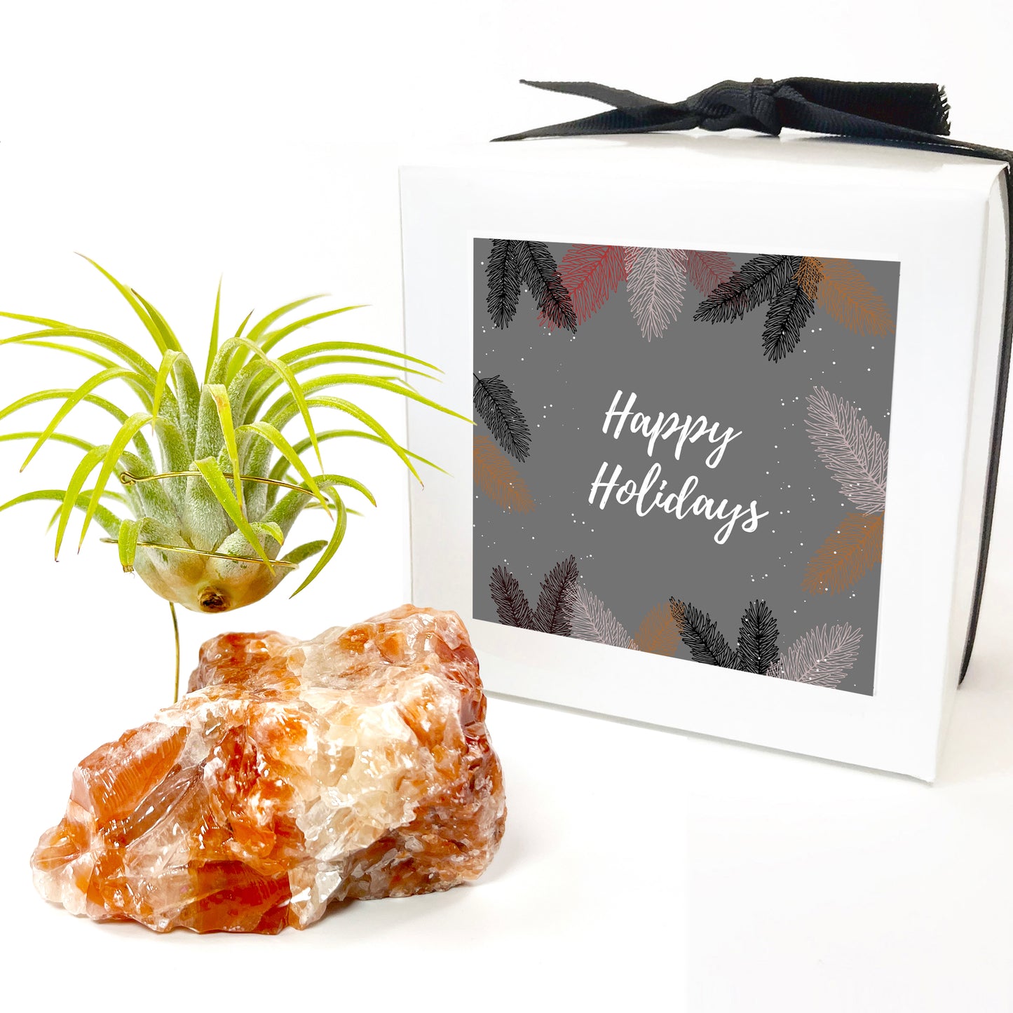 Red Calcite Crystal Air Plant Holder