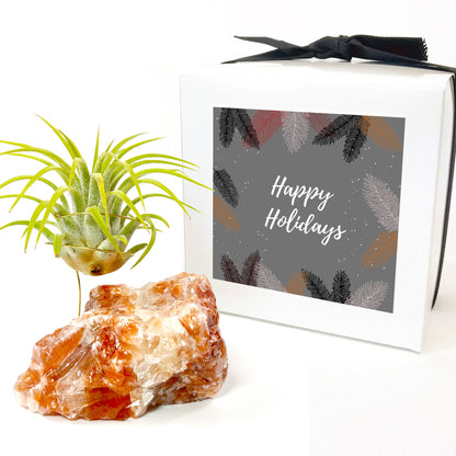 Red Calcite Crystal Air Plant Holder