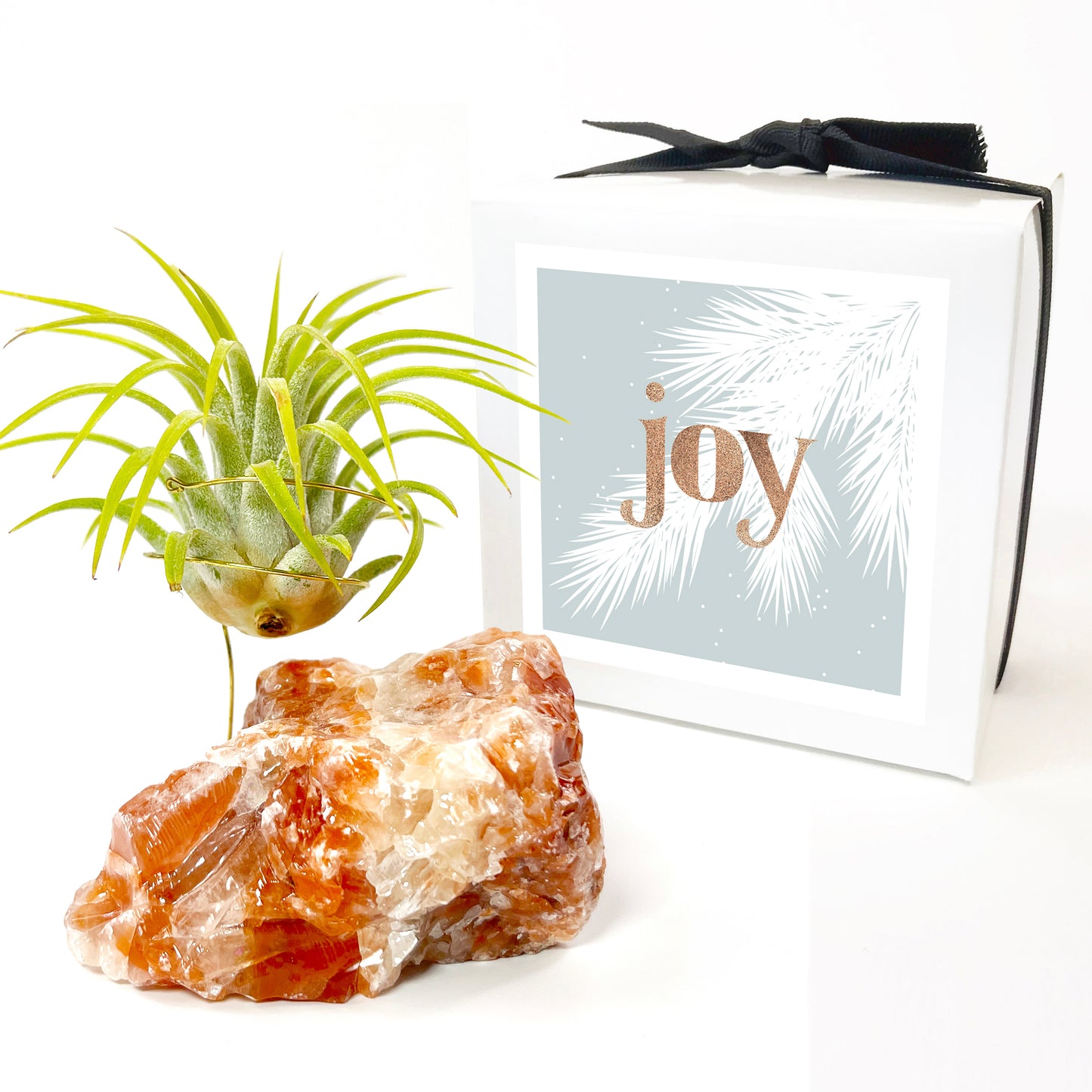 Red Calcite Crystal Air Plant Holder