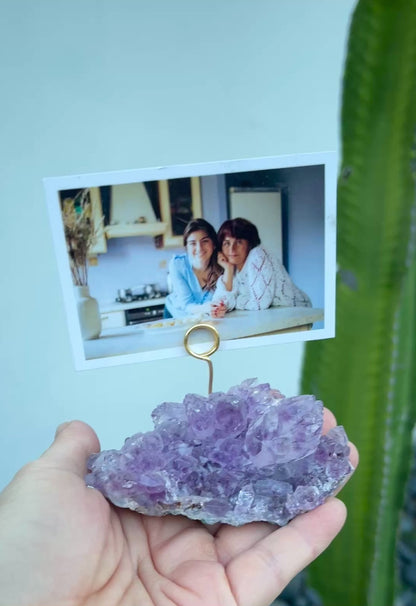 One-of-a-Kind Amethyst Crystal Picture Holder for Home or Office