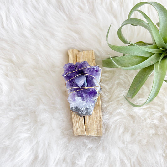 Palo Santo & Amethyst Crystal Bundle