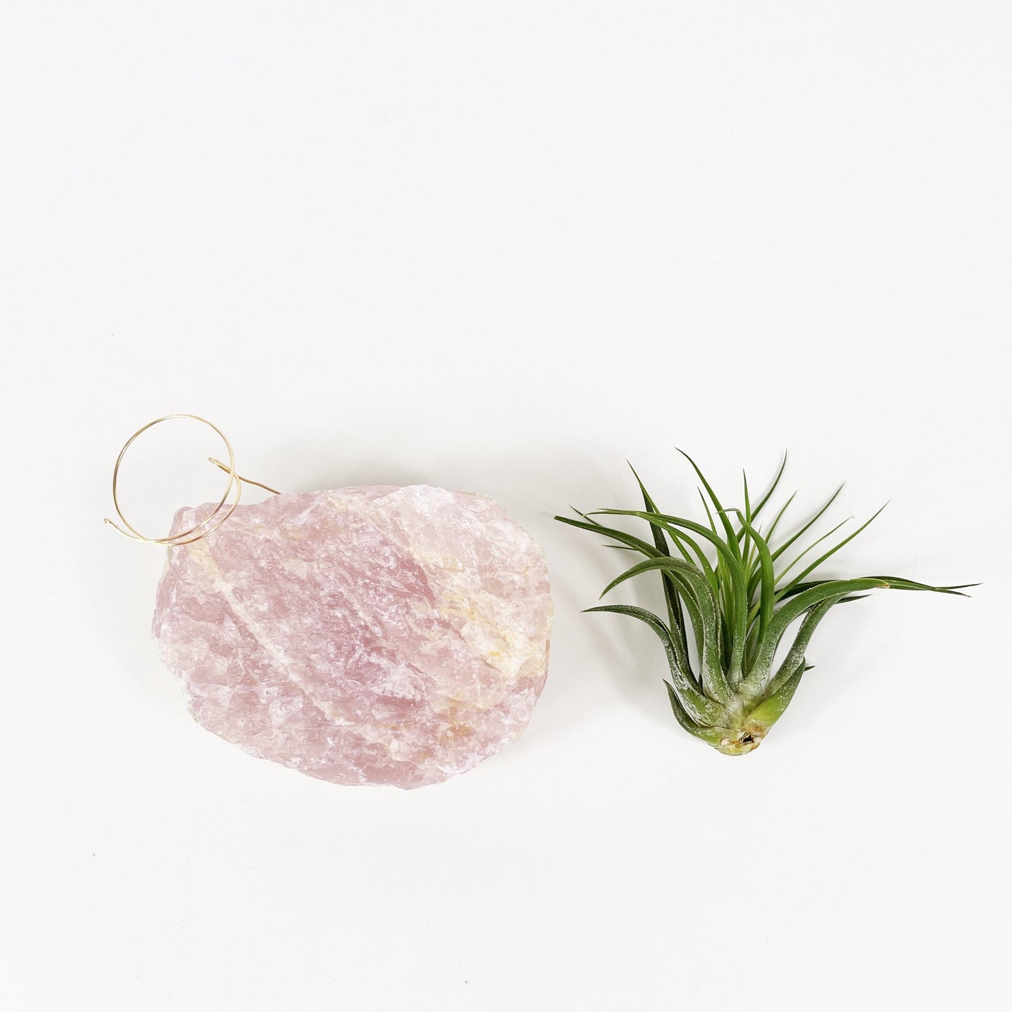 One-of-a-Kind Rose Quartz Air Plant Holder